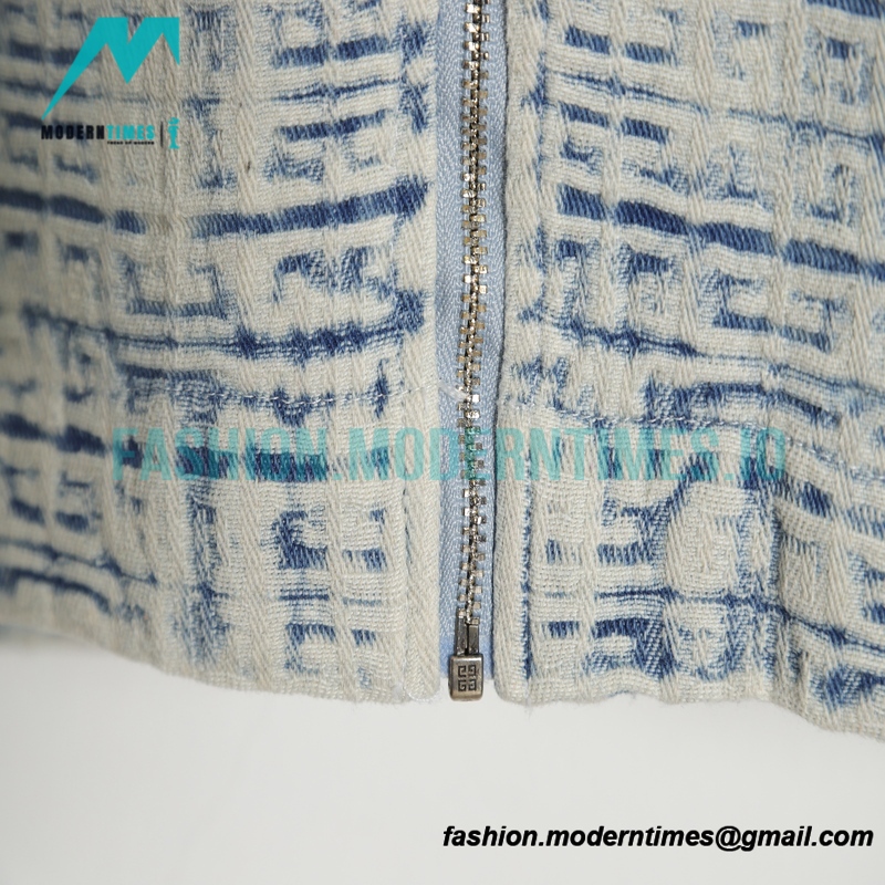 Givenchy - 22 New FF Jacquard Full Print Denim Short Sleeve Shirt
