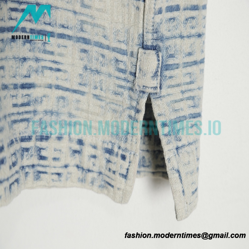 Givenchy - 22 New FF Jacquard Full Print Denim Short Sleeve Shirt