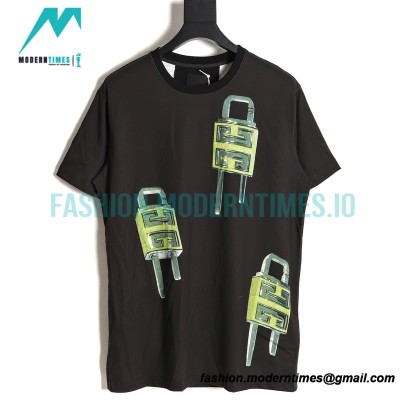 Givenchy - 23SS Printed Short Sleeve T-shirt With Big lock Top