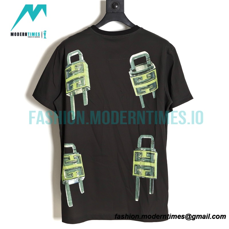 Givenchy - 23SS Printed Short Sleeve T-shirt With Big lock Top