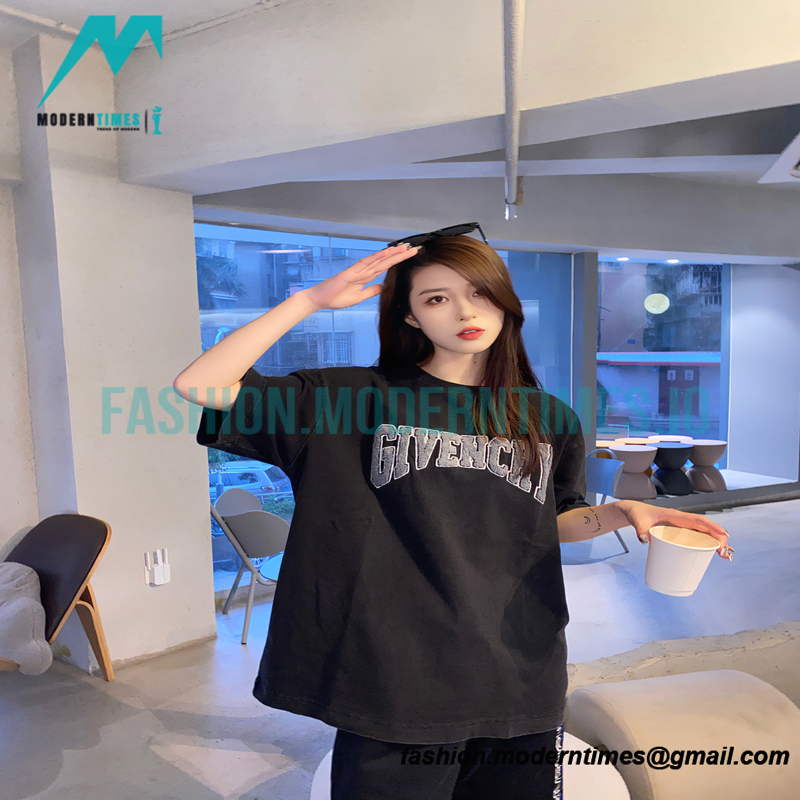 Givenchy - 22SS Wash Towel Letter Short Sleeve T-shirt