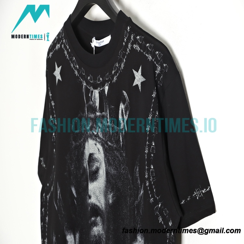 Givenchy - Jesus Print Crewneck Short Sleeve T-shirt