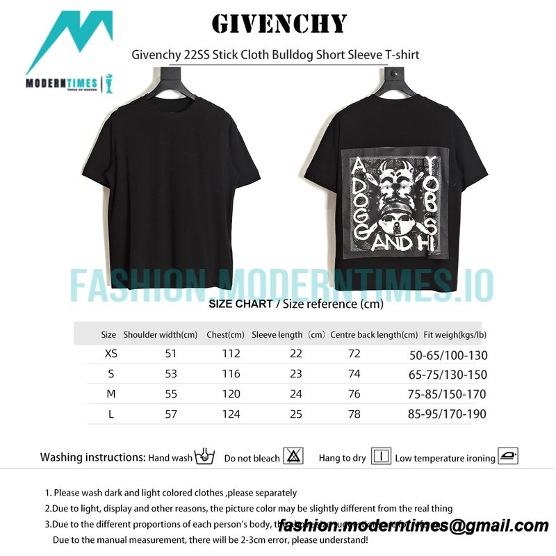 Givenchy - 22SS Stick Cloth Bulldog Short Sleeve T-shirt