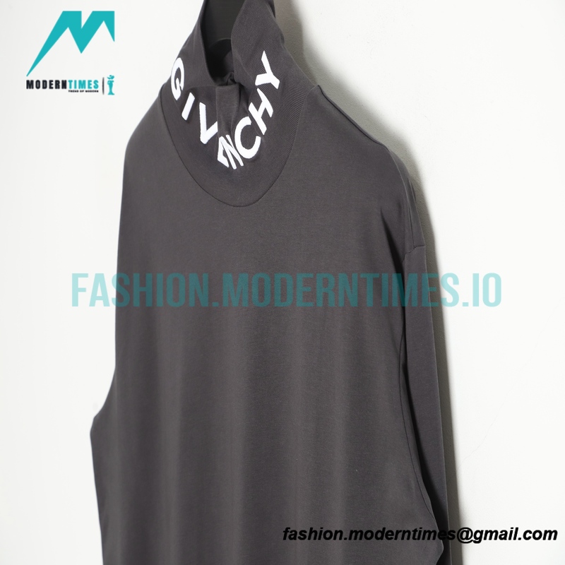 Givenchy - 23SS High Neck Embroidered Long Sleeve T-shirt