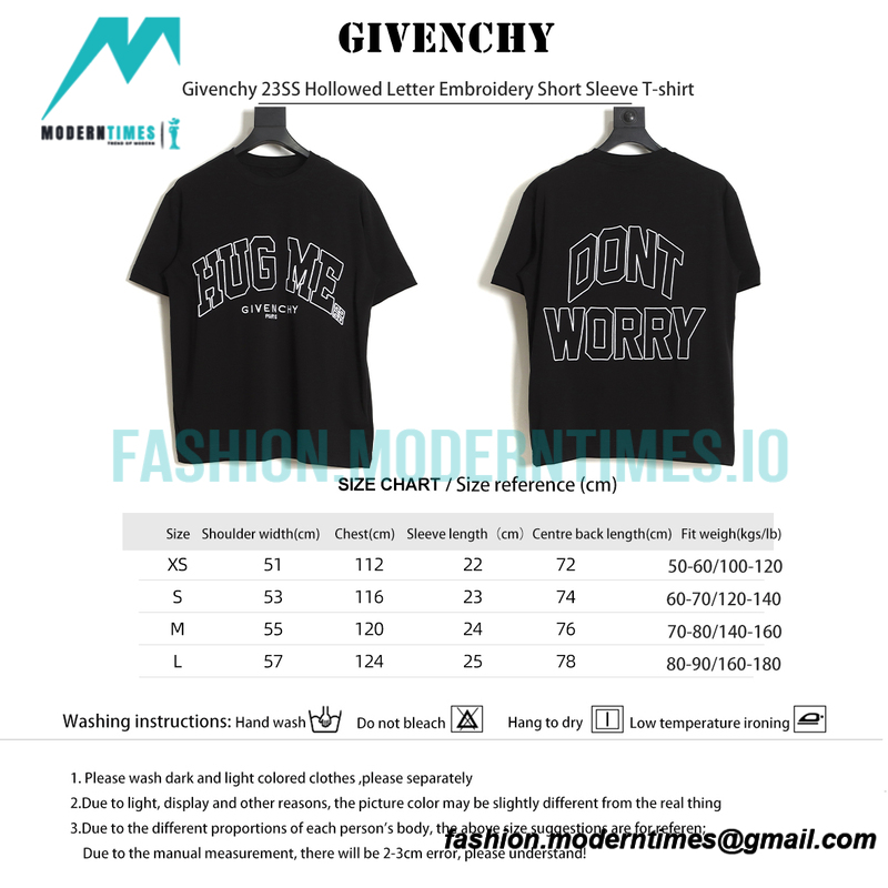 Givenchy - 23SS Hollowed Letter Embroidery Short Sleeve T-shirt