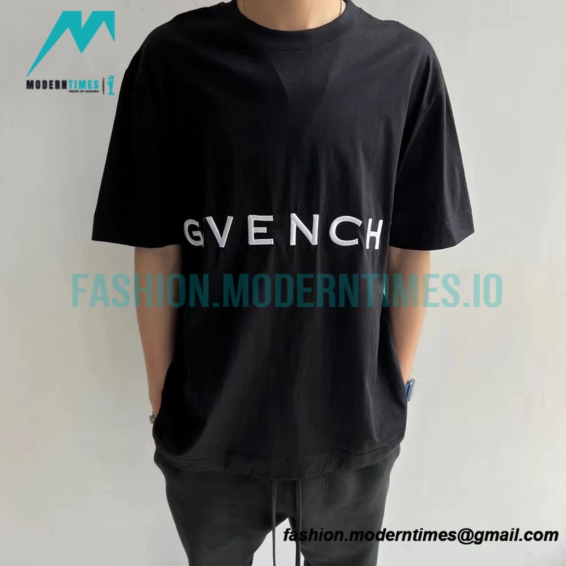 Givenchy - 22SS Four-palace Letter Embroidered Short Sleeve T-shirt