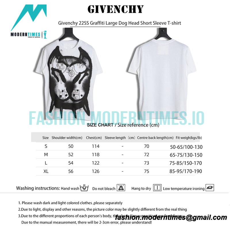 Givenchy - 22SS Graffiti Large Dog Head Short Sleeve T-shirt
