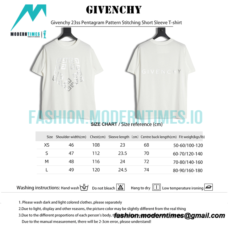 Givenchy - 23ss Pentagram Pattern Stitching Short Sleeve T-shirt