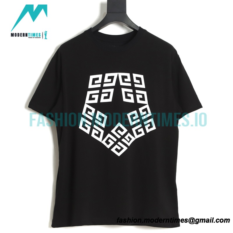Givenchy - 23ss Pentagram Pattern Stitching Short Sleeve T-shirt