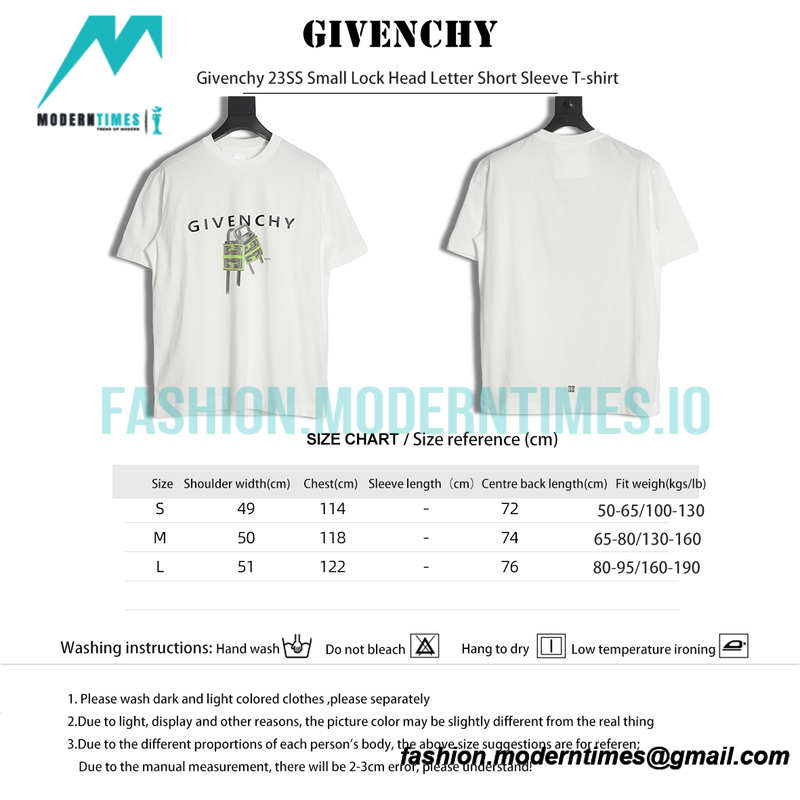 Givenchy - 23SS Small Lock Head Letter Short Sleeve T-shirt