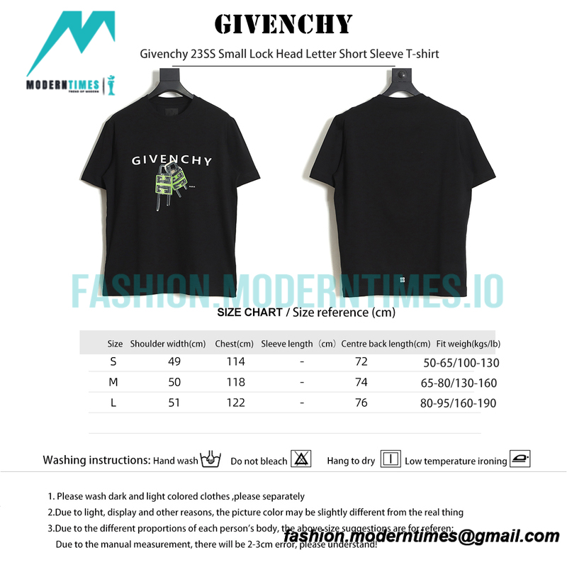 Givenchy - 23SS Small Lock Head Letter Short Sleeve T-shirt
