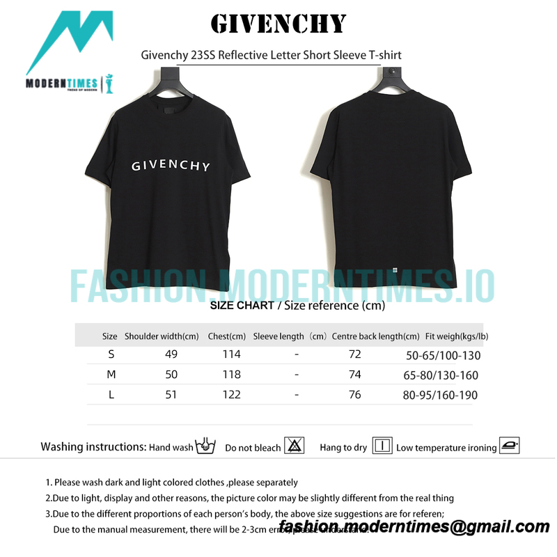 Givenchy - 23SS Reflective Letter Short Sleeve T-shirt