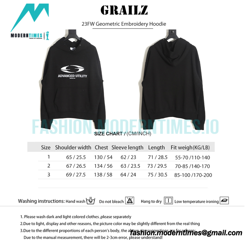 Grailz - 23FW Geometric Embroidery Hoodie