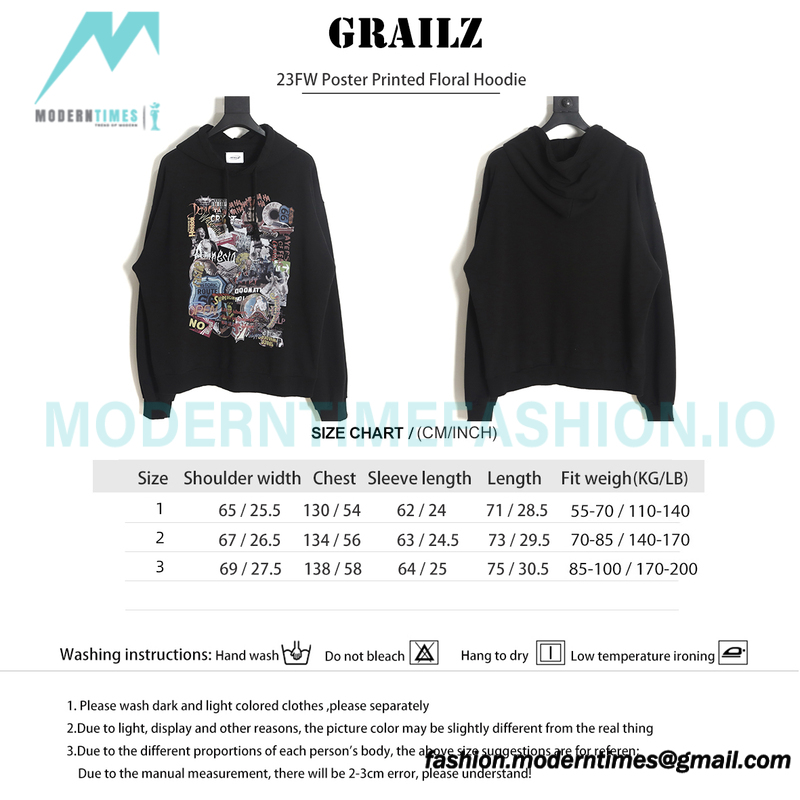 Grailz - 23FW Poster Printed Floral Hoodie