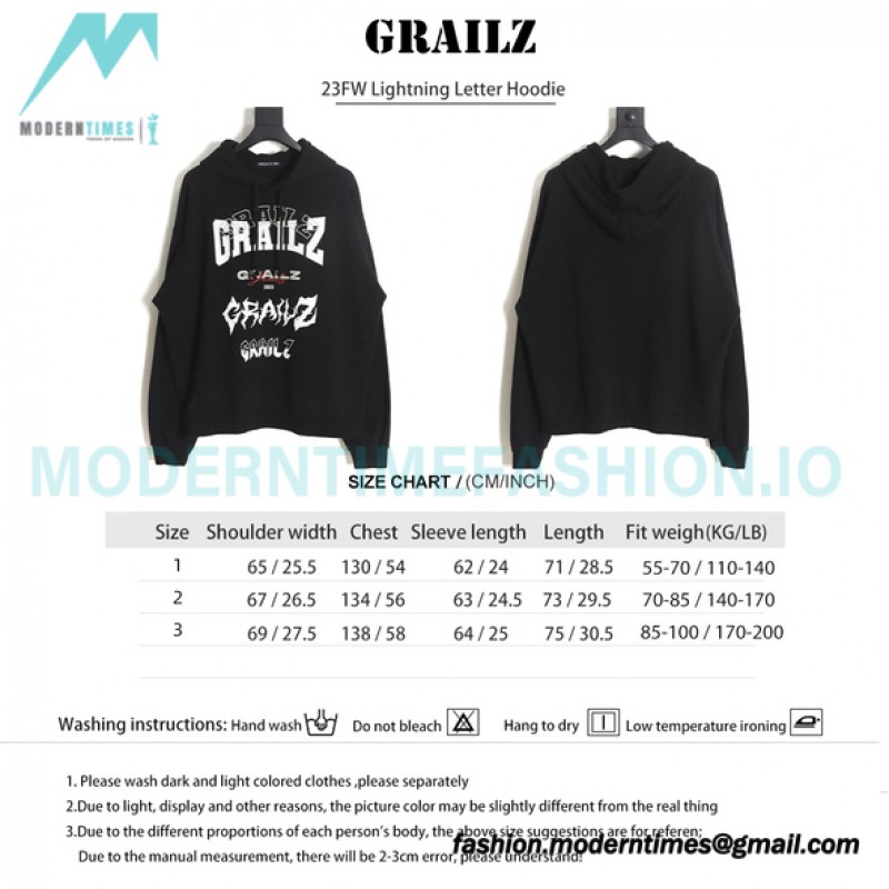 Grailz - 23FW Lightning Letter Hoodie