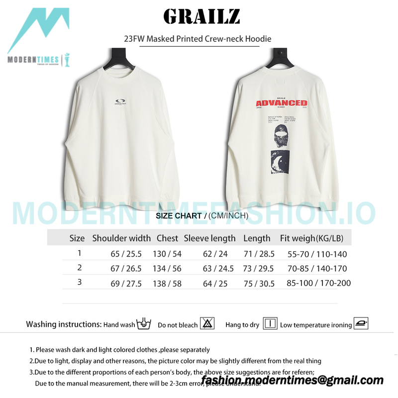 Grailz - 23FW Masked Printed Crew-neck Hoodie