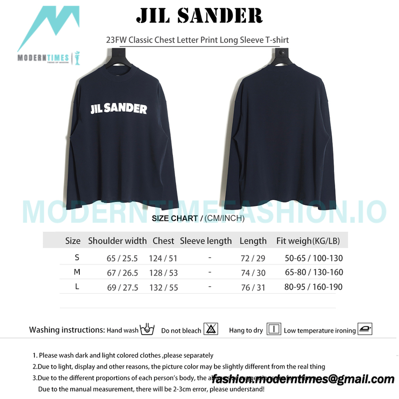 Jil Sander - 23FW Classic Chest Letter Print Long Sleeve T-shirt