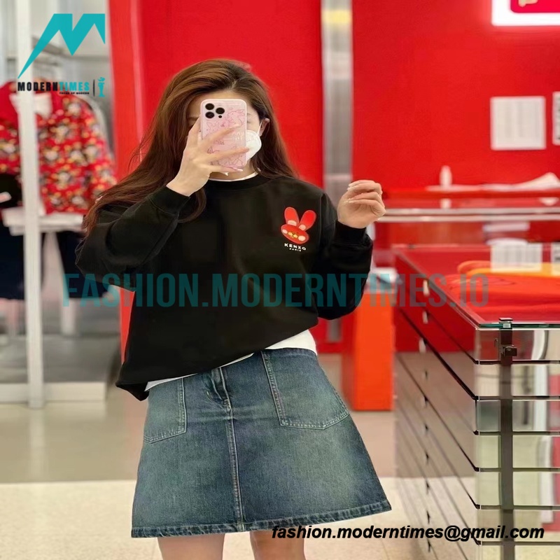 Kenzo - 23SS Bunny Print Crewneck Hoodie