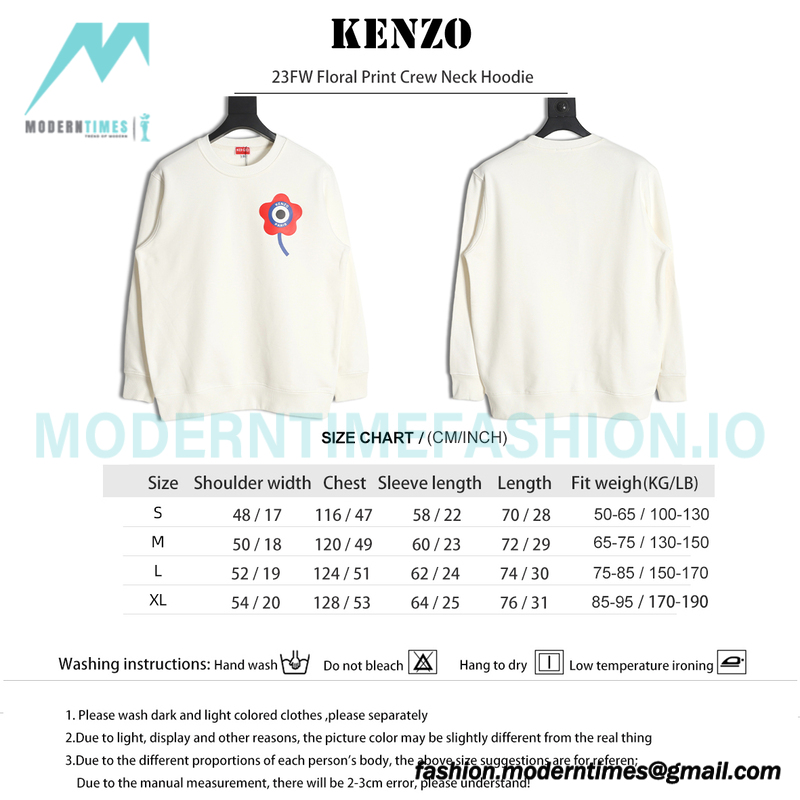 Kenzo - 23FW Floral Print Crew Neck Hoodie