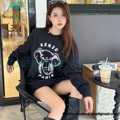 Kenzo - 23FW Elephant Print Crew Neck Hoodie