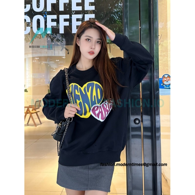 Kenzo - 23FW Big Love Printed Crew-neck Hoodie