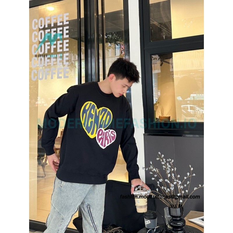 Kenzo - 23FW Big Love Printed Crew-neck Hoodie