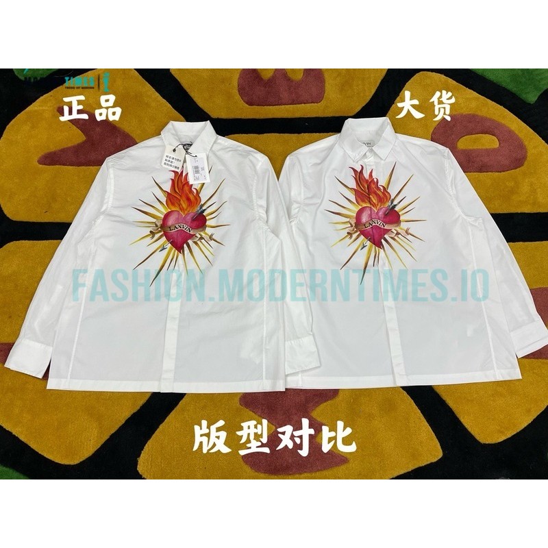 Lanvin - 22FW Flame Love Printed Long-sleeved Shirt