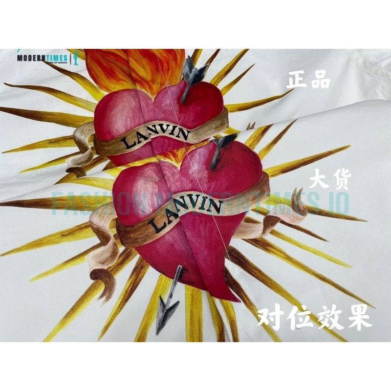 Lanvin - 22FW Flame Love Printed Long-sleeved Shirt