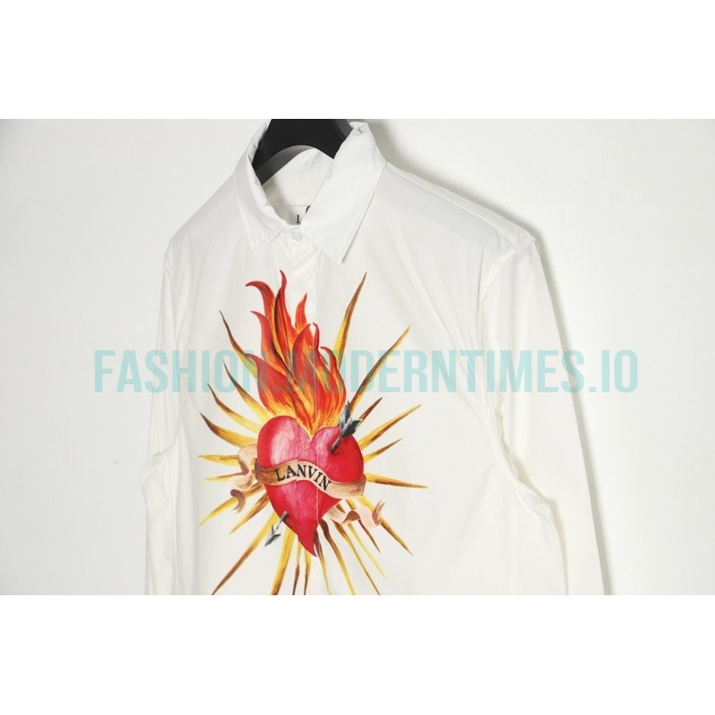 Lanvin - 22FW Flame Love Printed Long-sleeved Shirt