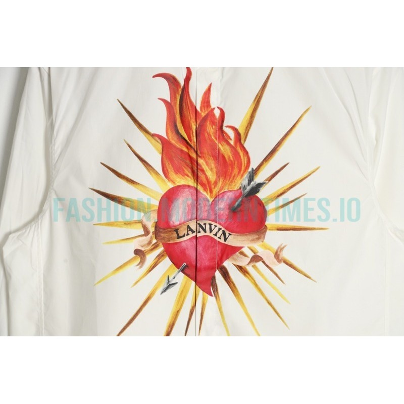 Lanvin - 22FW Flame Love Printed Long-sleeved Shirt