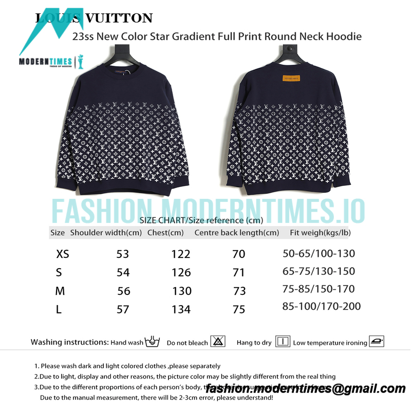 Louis Vuitton - 23ss New Color Star Gradient Full Print Round Neck Hoodie