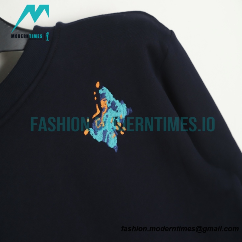 Louis Vuitton - 22FW Butterfly Embroidered Crew Neck Hoodie