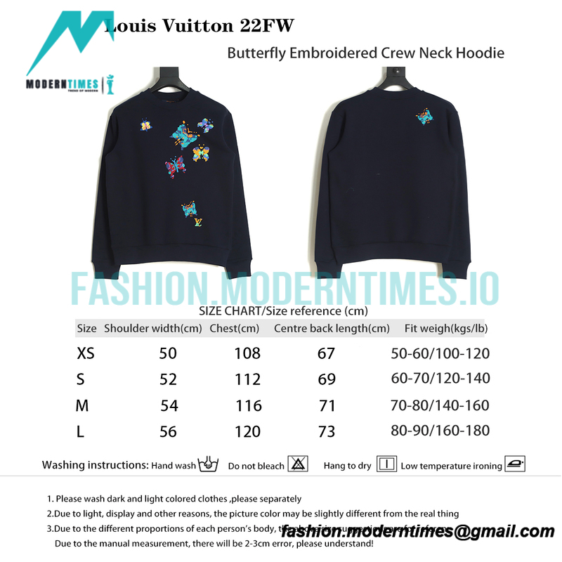 Louis Vuitton - 22FW Butterfly Embroidered Crew Neck Hoodie