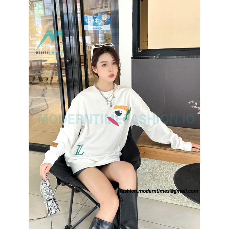 Louis Vuitton - 23FW Colorful Eye Print Crewneck Hoodie
