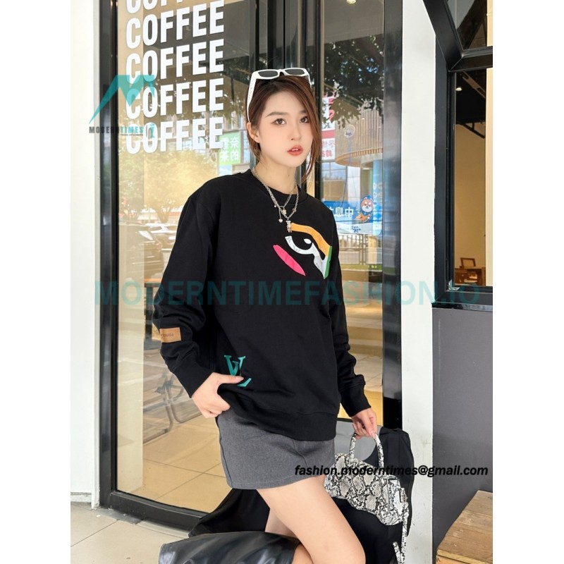 Louis Vuitton - 23FW Colorful Eye Print Crewneck Hoodie