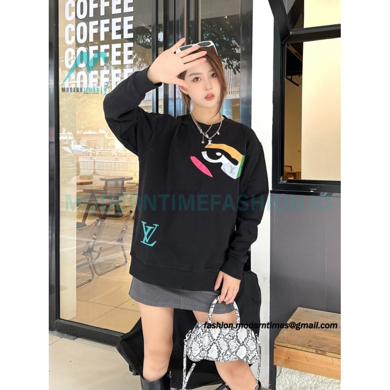Louis Vuitton - 23FW Colorful Eye Print Crewneck Hoodie