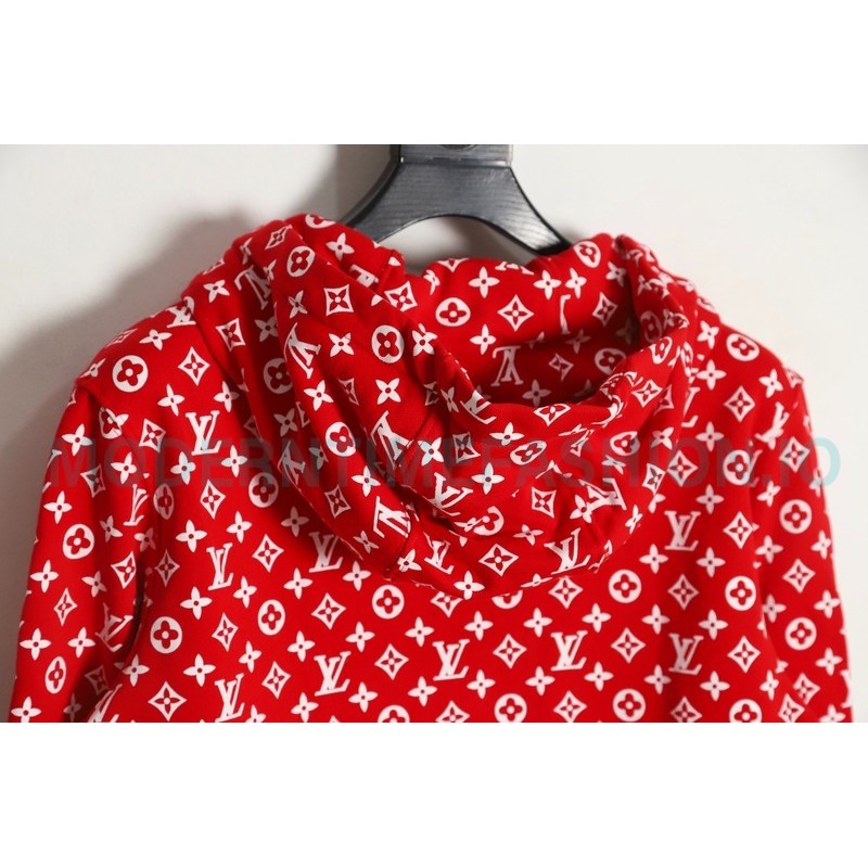 Louis vuitton - Supreme Co-brand Full Print Red Hoodie