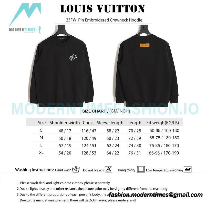 Louis Vuitton - 23FW  Pin Embroidered Crewneck Hoodie