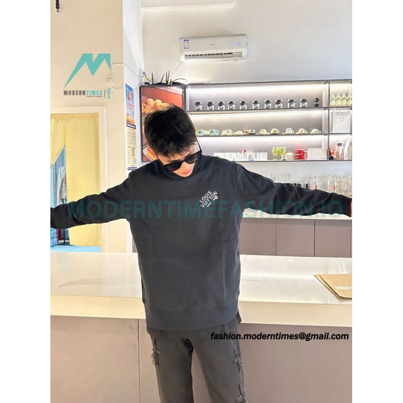 Louis Vuitton - 23FW  Pin Embroidered Crewneck Hoodie