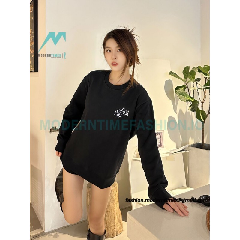 Louis Vuitton - 23FW  Pin Embroidered Crewneck Hoodie