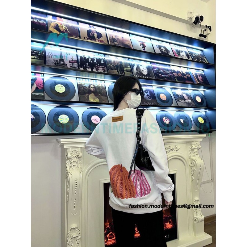 Louis Vuitton - Yayoi Kusama 23ss Pumpkin Print Cotton Crewneck Hoodie