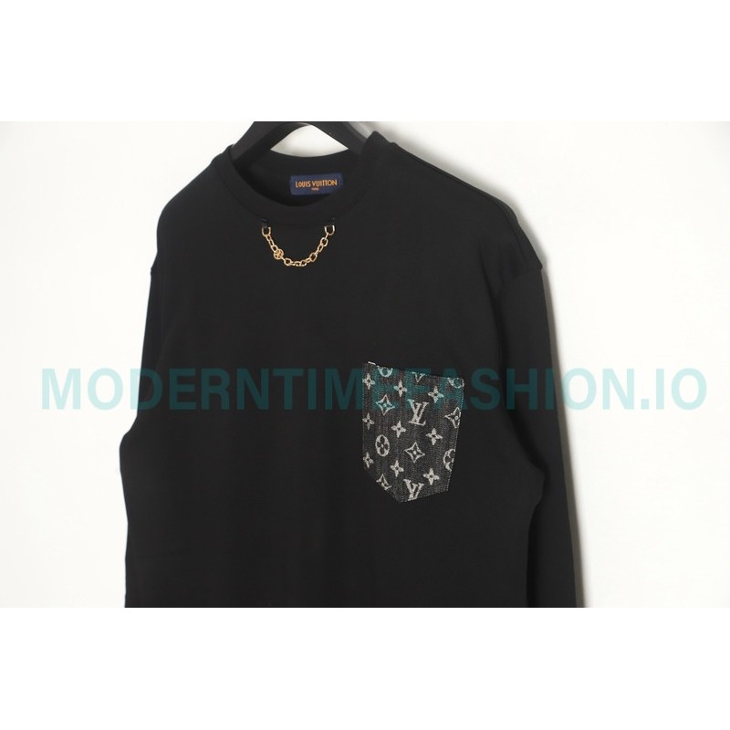 Louis Vuitton - Denim Pocket Crewneck Hoodie