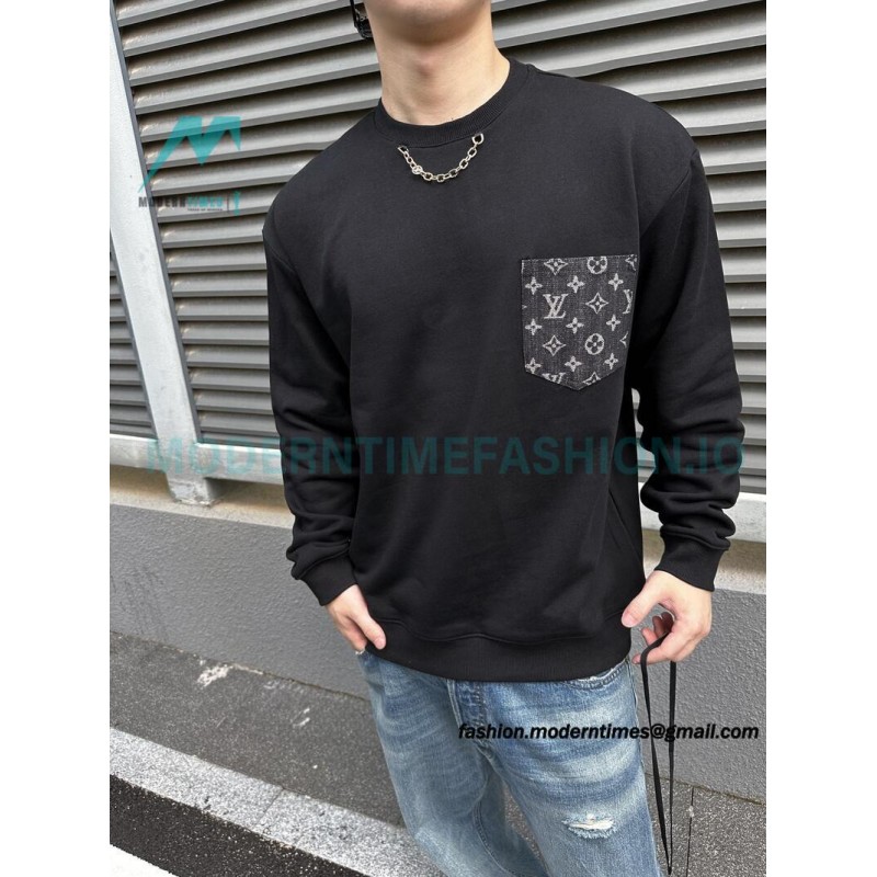 Louis Vuitton - Denim Pocket Crewneck Hoodie
