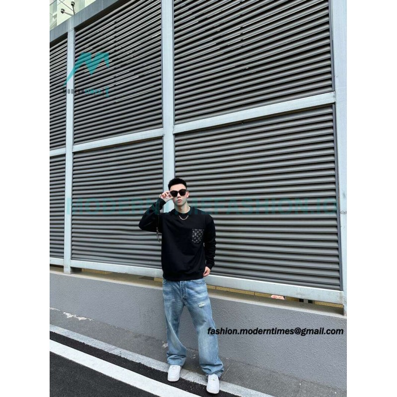 Louis Vuitton - Denim Pocket Crewneck Hoodie