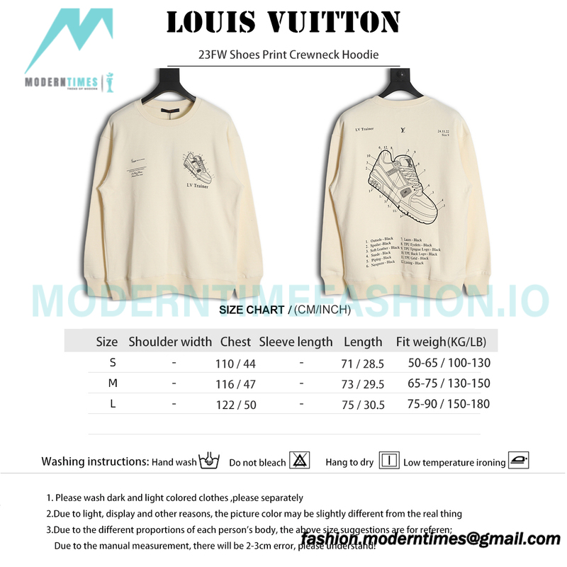 Louis Vuitton - 23FW Shoes Print Crewneck Hoodie