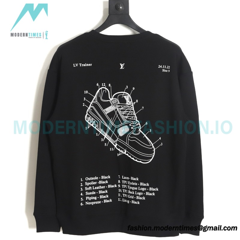 Louis Vuitton - 23FW Shoes Print Crewneck Hoodie