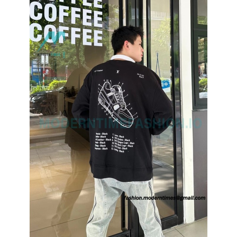 Louis Vuitton - 23FW Shoes Print Crewneck Hoodie