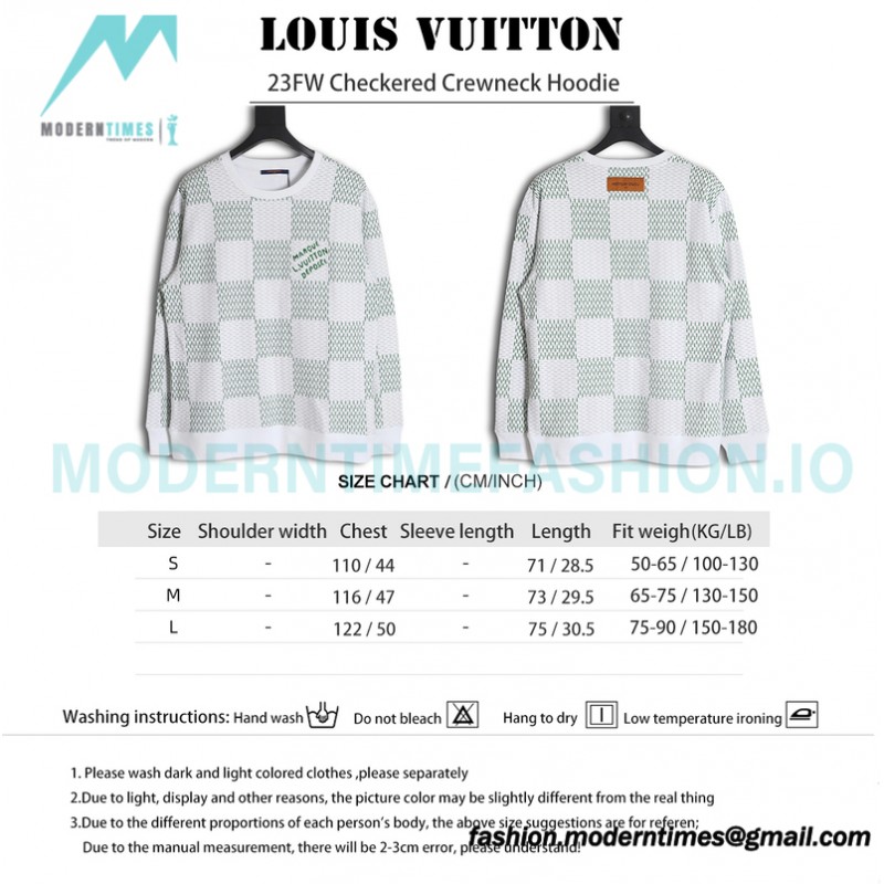 Louis Vuitton - 23FW Checkered Crewneck Hoodie
