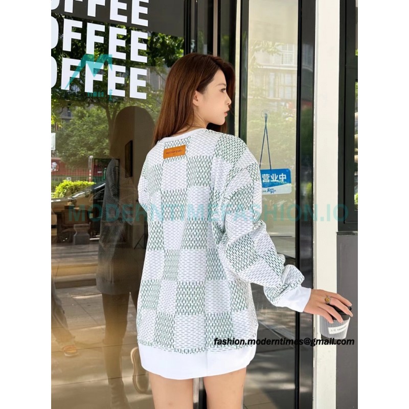 Louis Vuitton - 23FW Checkered Crewneck Hoodie