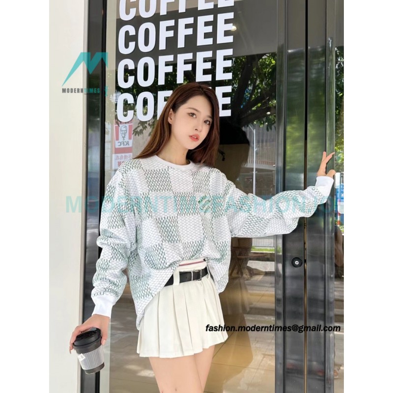 Louis Vuitton - 23FW Checkered Crewneck Hoodie